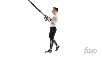 Упражнение на функциональных тренировочных петлях Средняя тяга (одна рука)