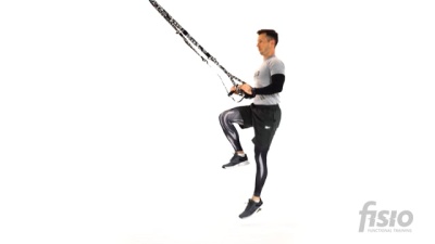 Упражнение на функциональных тренировочных петлях Пистолет - Выпад в сторону в балансе