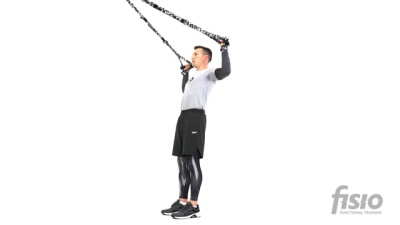 Упражнение на функциональных тренировочных петлях Тяга к лицу